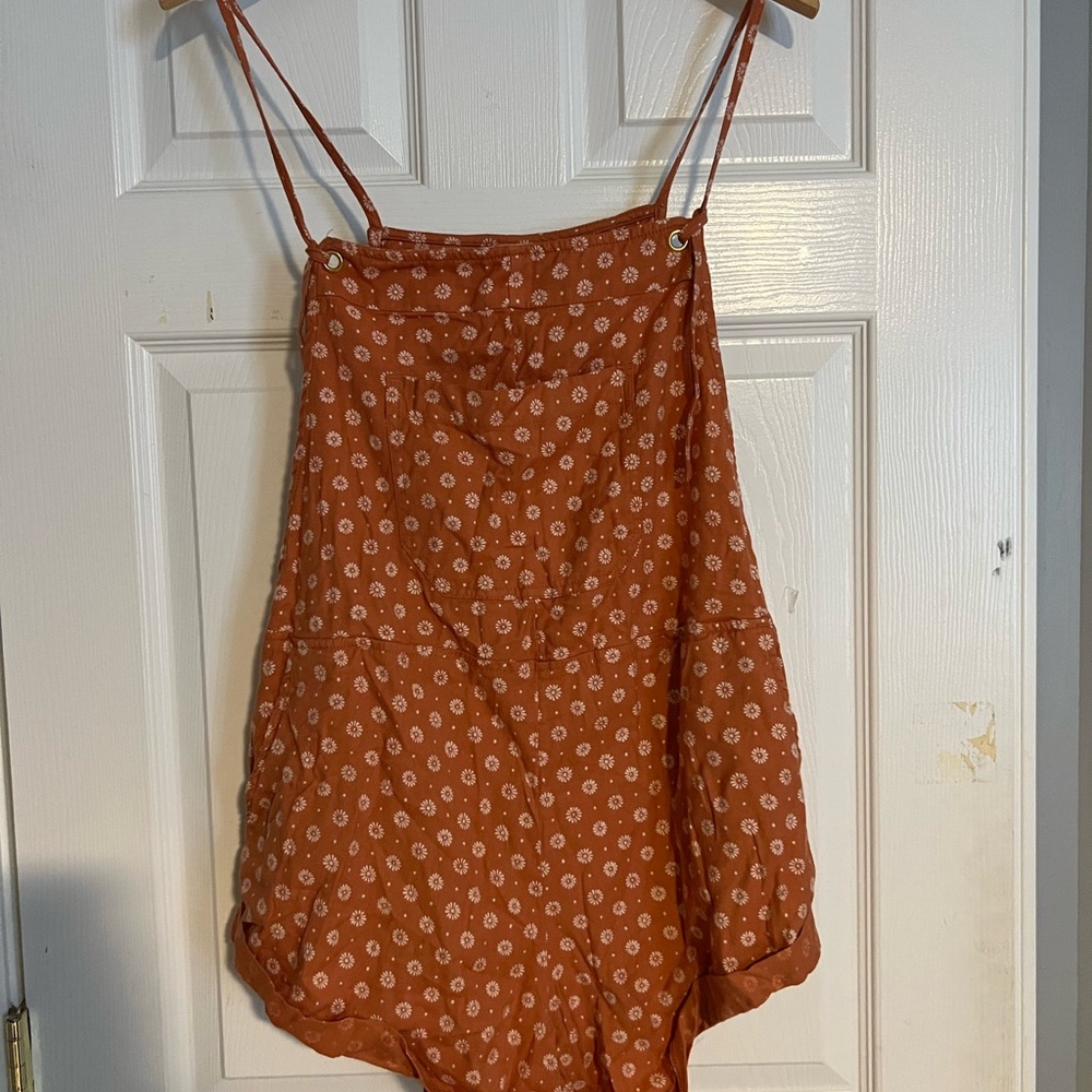 Billabong Orange Floral Romper
